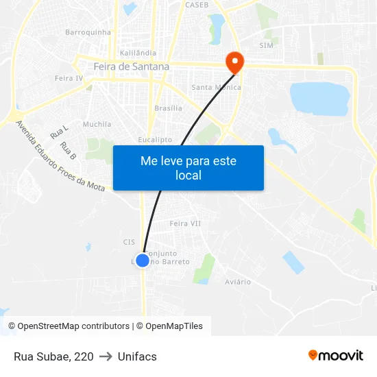 Rua Subae, 220 to Unifacs map