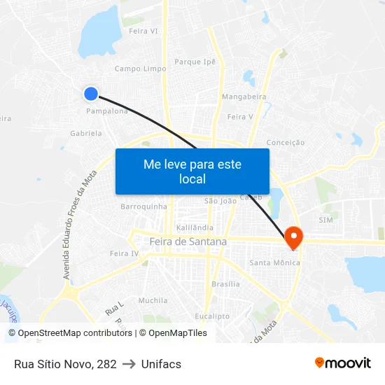 Rua Sítio Novo, 282 to Unifacs map