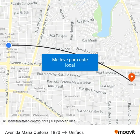 Avenida Maria Quitéria, 1870 to Unifacs map