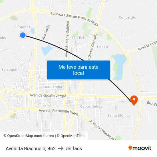 Avenida Riachuelo, 862 to Unifacs map