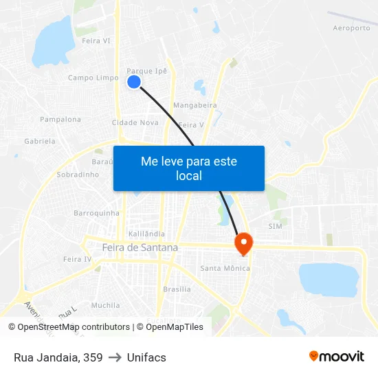 Rua Jandaia, 359 to Unifacs map