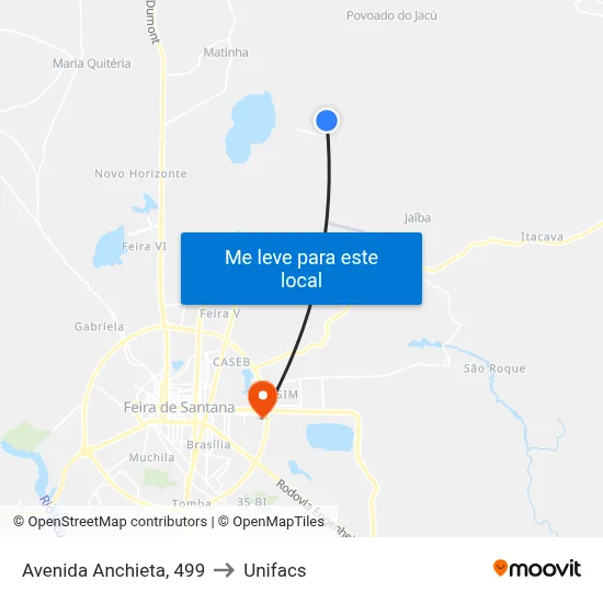 Avenida Anchieta, 499 to Unifacs map