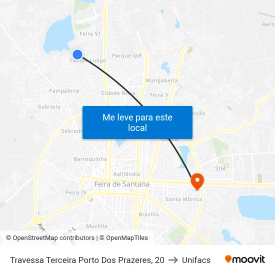 Travessa Terceira Porto Dos Prazeres, 20 to Unifacs map