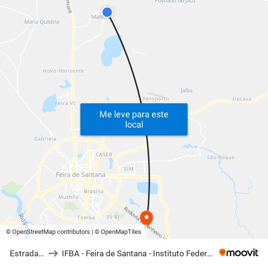 Estrada Da Marinha to IFBA - Feira de Santana - Instituto Federal de Educação Ciencias e Tecnologia da Bahia map