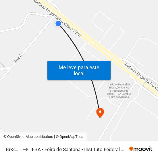 Br-324, 3623 to IFBA - Feira de Santana - Instituto Federal de Educação Ciencias e Tecnologia da Bahia map
