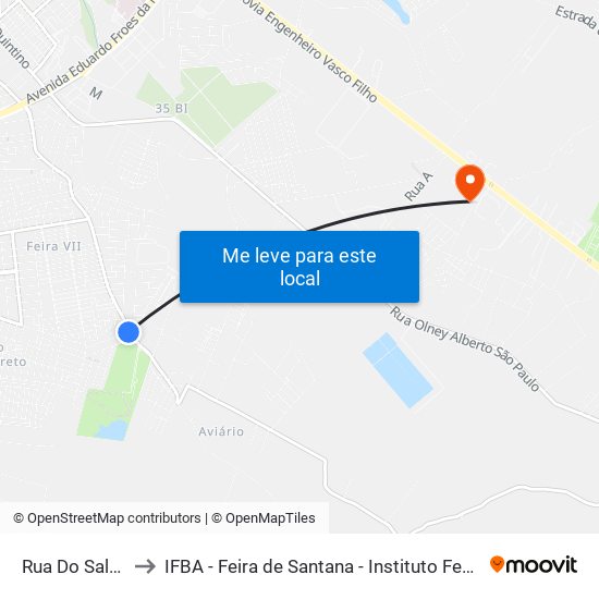 Rua Do Salvador, 3940-3942 to IFBA - Feira de Santana - Instituto Federal de Educação Ciencias e Tecnologia da Bahia map