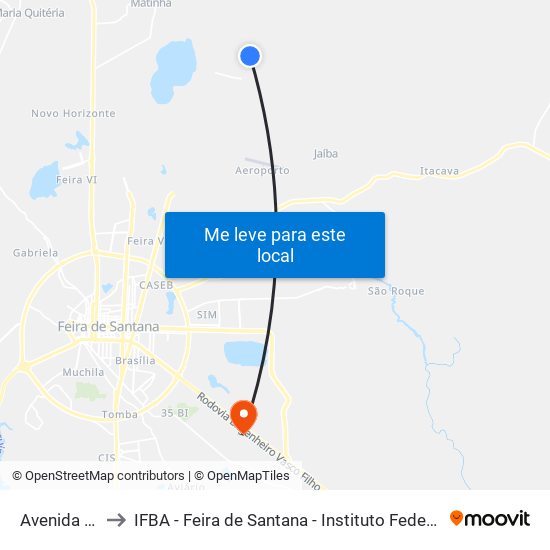 Avenida Anchieta, 499 to IFBA - Feira de Santana - Instituto Federal de Educação Ciencias e Tecnologia da Bahia map