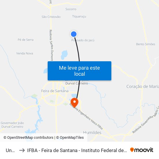 Unnamed to IFBA - Feira de Santana - Instituto Federal de Educação Ciencias e Tecnologia da Bahia map