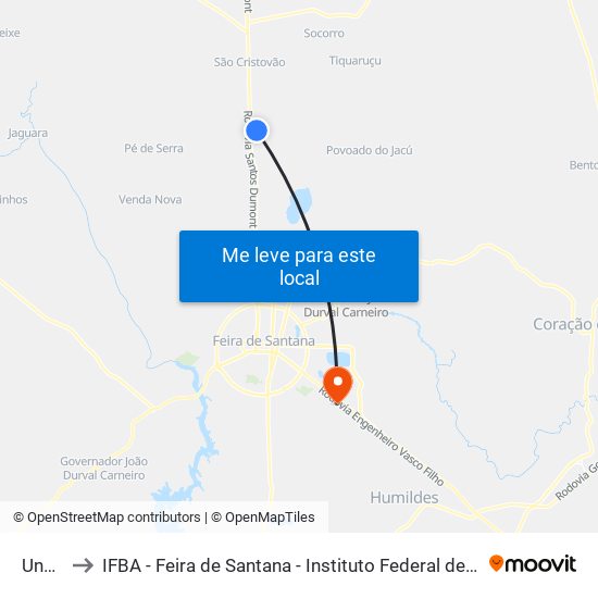 Unnamed to IFBA - Feira de Santana - Instituto Federal de Educação Ciencias e Tecnologia da Bahia map