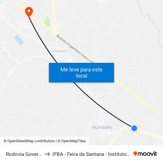 Rodovia Governador Mário Covas, 5016 to IFBA - Feira de Santana - Instituto Federal de Educação Ciencias e Tecnologia da Bahia map