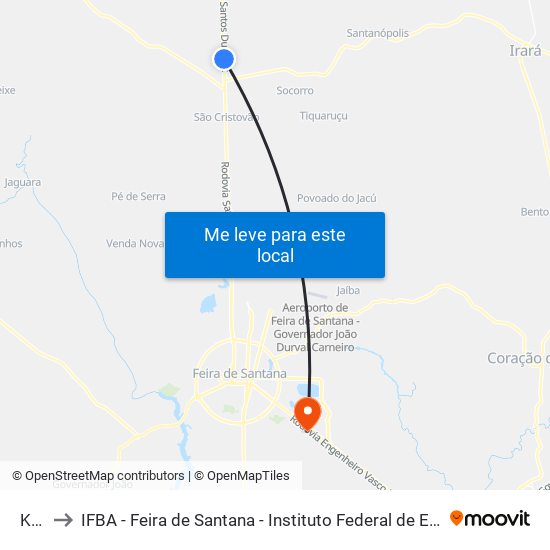 Km13 to IFBA - Feira de Santana - Instituto Federal de Educação Ciencias e Tecnologia da Bahia map