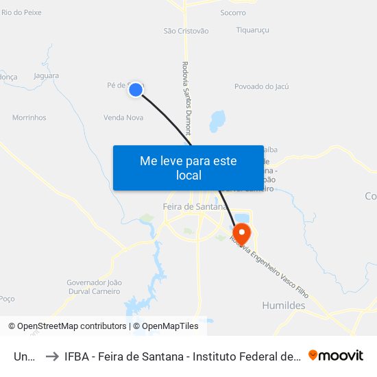 Unnamed to IFBA - Feira de Santana - Instituto Federal de Educação Ciencias e Tecnologia da Bahia map