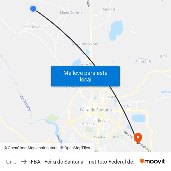 Unnamed to IFBA - Feira de Santana - Instituto Federal de Educação Ciencias e Tecnologia da Bahia map