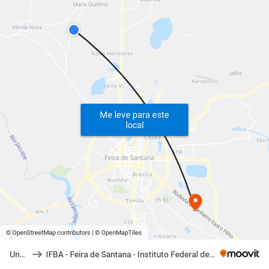 Unnamed to IFBA - Feira de Santana - Instituto Federal de Educação Ciencias e Tecnologia da Bahia map