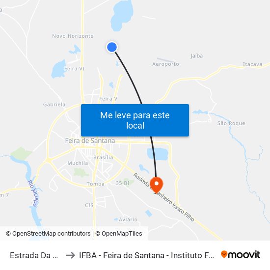 Estrada Da Lagoa Salgada, 2882 to IFBA - Feira de Santana - Instituto Federal de Educação Ciencias e Tecnologia da Bahia map