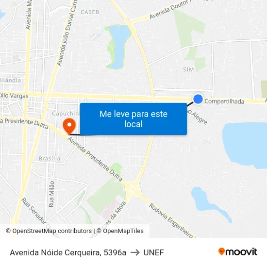 Avenida Nóide Cerqueira, 5396a to UNEF map