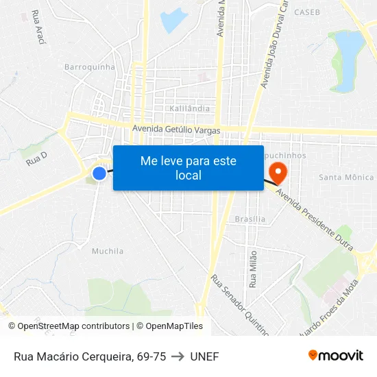 Rua Macário Cerqueira, 69-75 to UNEF map