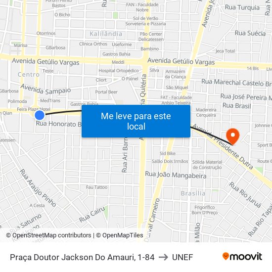 Praça Doutor Jackson Do Amauri, 1-84 to UNEF map