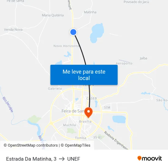 Estrada Da Matinha, 3 to UNEF map