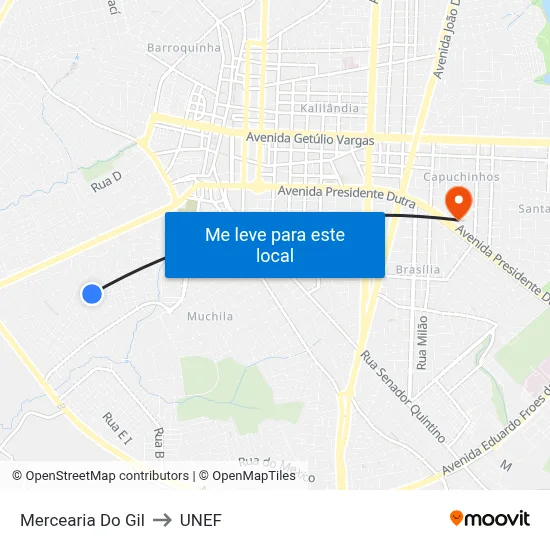 Mercearia Do Gil to UNEF map