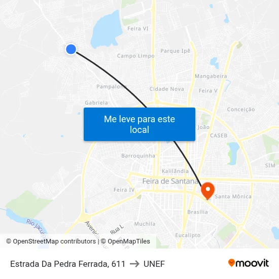 Estrada Da Pedra Ferrada, 611 to UNEF map