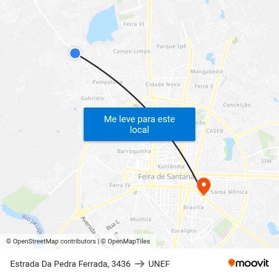 Estrada Da Pedra Ferrada, 3436 to UNEF map