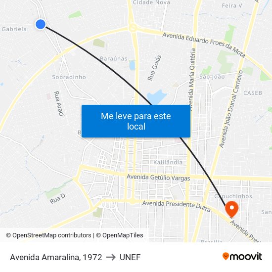 Avenida Amaralina, 1972 to UNEF map