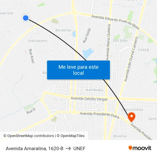 Avenida Amaralina, 1620-B to UNEF map