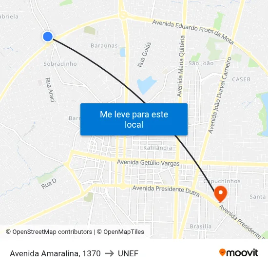 Avenida Amaralina, 1370 to UNEF map