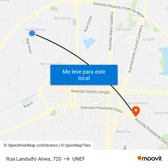 Rua Landulfo Alves, 720 to UNEF map