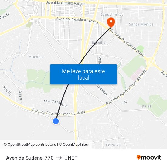 Avenida Sudene, 770 to UNEF map