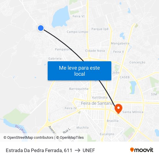 Estrada Da Pedra Ferrada, 611 to UNEF map