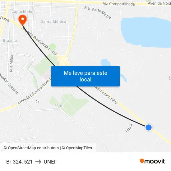 Br-324, 521 to UNEF map