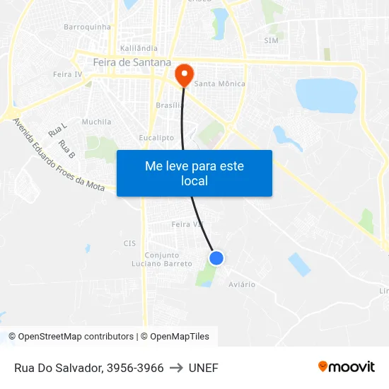 Rua Do Salvador, 3956-3966 to UNEF map