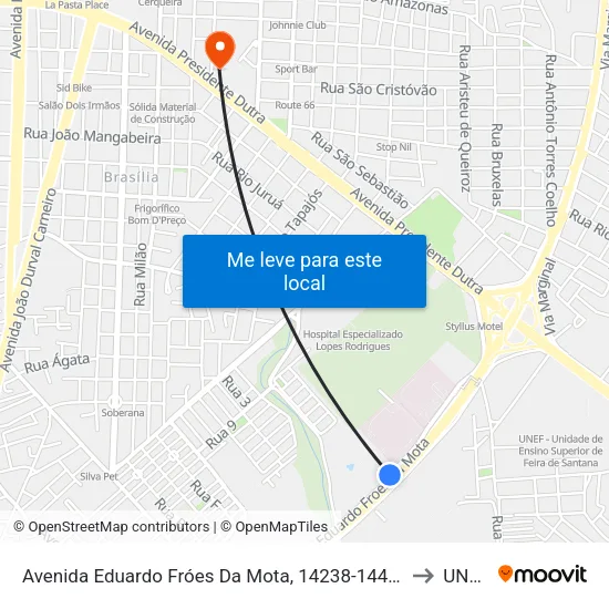 Avenida Eduardo Fróes Da Mota, 14238-14402 to UNEF map