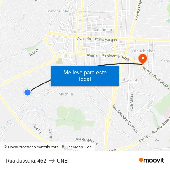 Rua Jussara, 462 to UNEF map