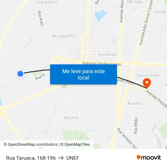 Rua Taruaca, 168-196 to UNEF map