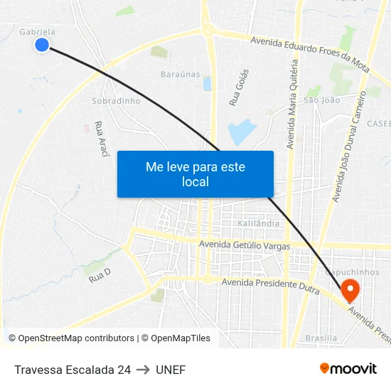 Travessa Escalada 24 to UNEF map