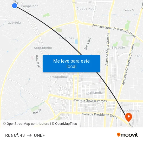 Rua 6f, 43 to UNEF map