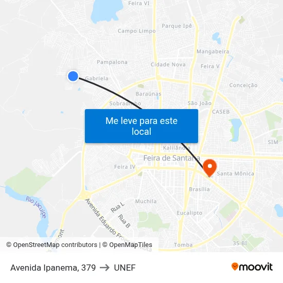 Avenida Ipanema, 379 to UNEF map