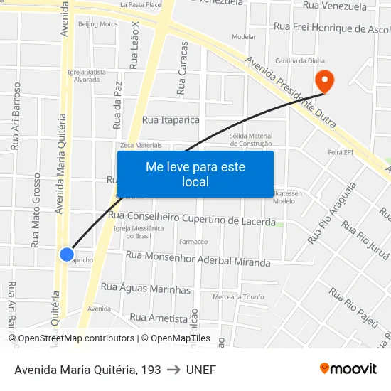 Avenida Maria Quitéria, 193 to UNEF map