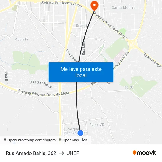 Rua Amado Bahia, 362 to UNEF map