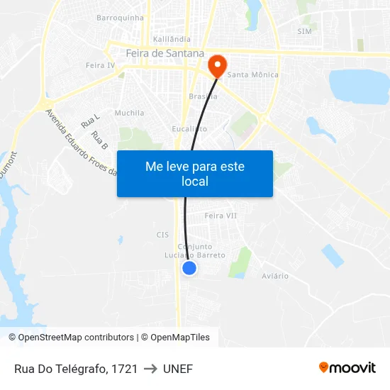 Rua Do Telégrafo, 1721 to UNEF map