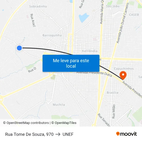 Rua Tome De Souza, 970 to UNEF map