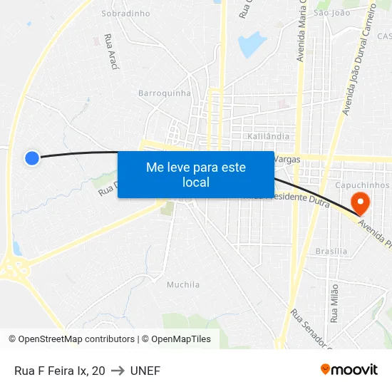 Rua F Feira Ix, 20 to UNEF map