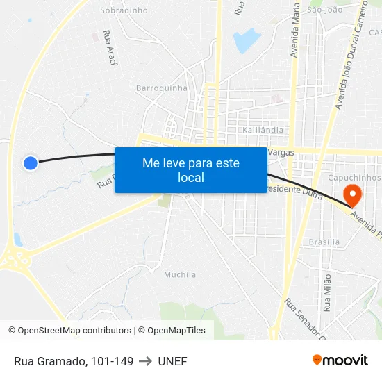 Rua Gramado, 101-149 to UNEF map