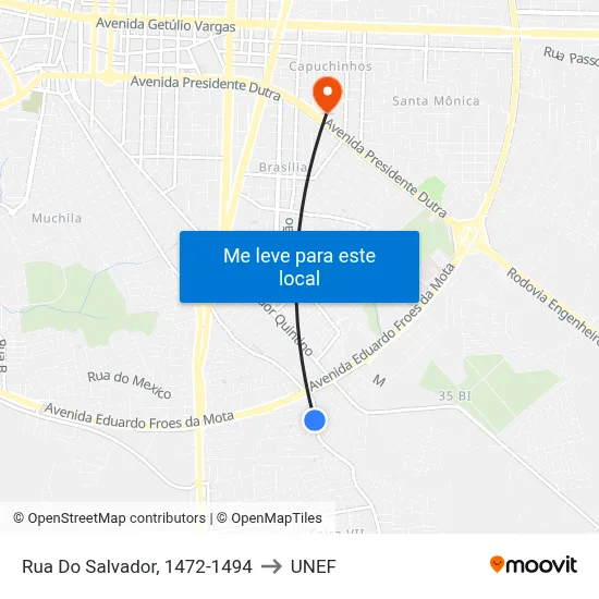 Rua Do Salvador, 1472-1494 to UNEF map