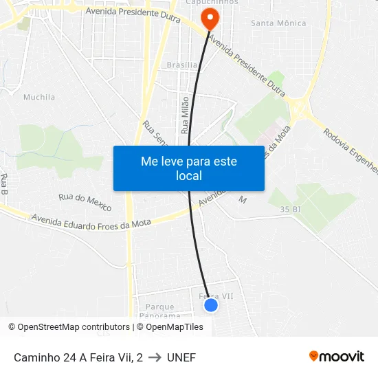 Caminho 24 A Feira Vii, 2 to UNEF map