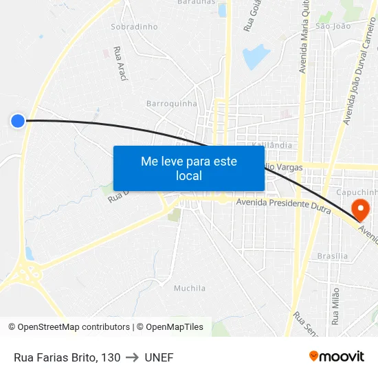 Rua Farias Brito, 130 to UNEF map
