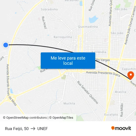 Rua Feijó, 50 to UNEF map
